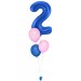 Zahlenballon-Bouquet mit 3 Heliumballons – Wunschzahl (ca. 86 cm)