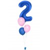 Zahlenballon-Bouquet mit 3 Heliumballons – Wunschzahl (ca. 86 cm)