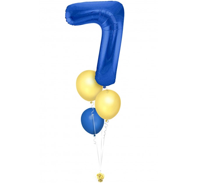 Zahlenballon-Bouquet mit 3 Heliumballons – Wunschzahl (ca. 86 cm)