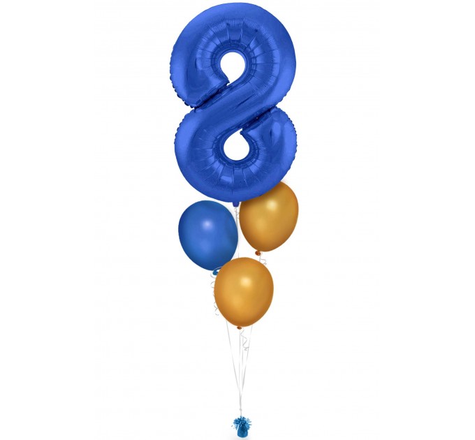 Zahlenballon-Bouquet mit 3 Heliumballons – Wunschzahl (ca. 86 cm)