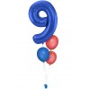 Zahlenballon-Bouquet mit 3 Heliumballons – Wunschzahl (ca. 86 cm)