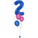 Zahlenballon-Bouquet mit 5 Heliumballons – Wunschzahl (ca. 86 cm)