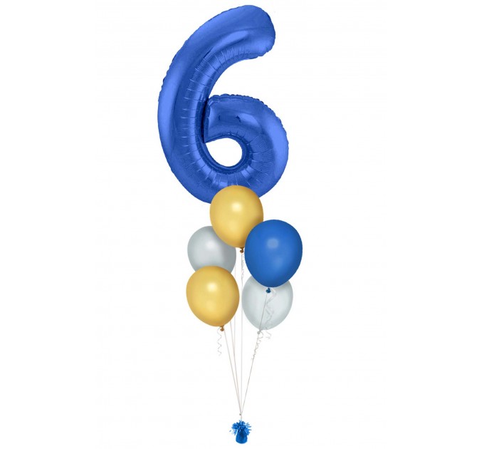 Zahlenballon-Bouquet mit 5 Heliumballons – Wunschzahl (ca. 86 cm)