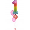 Zahlenballon-Bouquet mit 3 Heliumballons – Wunschzahl (ca. 86 cm)