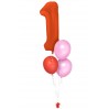 Zahlenballon-Bouquet mit 3 Heliumballons – Wunschzahl (ca. 86 cm)