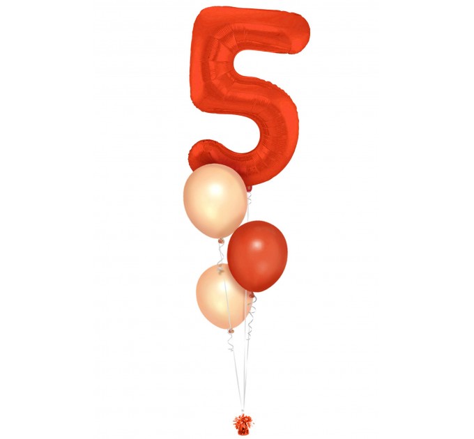 Zahlenballon-Bouquet mit 3 Heliumballons – Wunschzahl (ca. 86 cm)