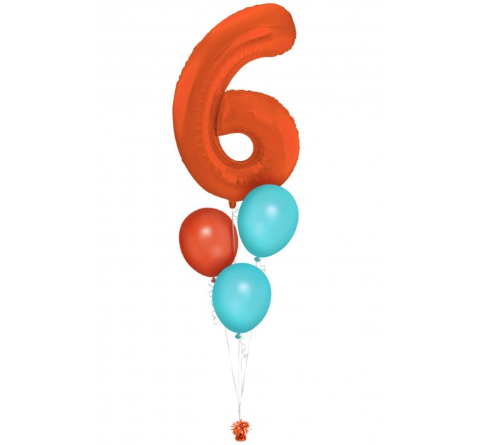 Zahlenballon-Bouquet mit 3 Heliumballons – Wunschzahl (ca. 86 cm)