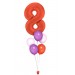Zahlenballon-Bouquet mit 5 Heliumballons – Wunschzahl (ca. 86 cm)