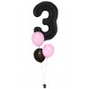 Zahlenballon-Bouquet mit 3 Heliumballons – Wunschzahl (ca. 86 cm)
