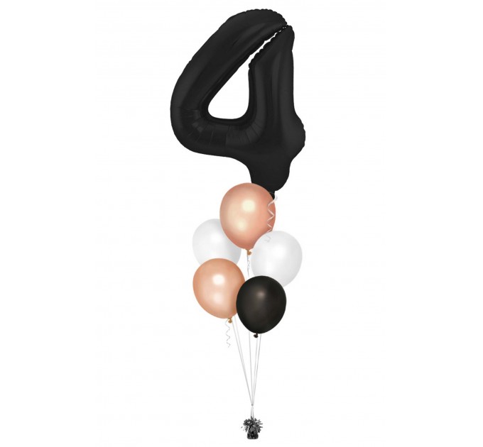 Zahlenballon-Bouquet mit 5 Heliumballons – Wunschzahl (ca. 86 cm)