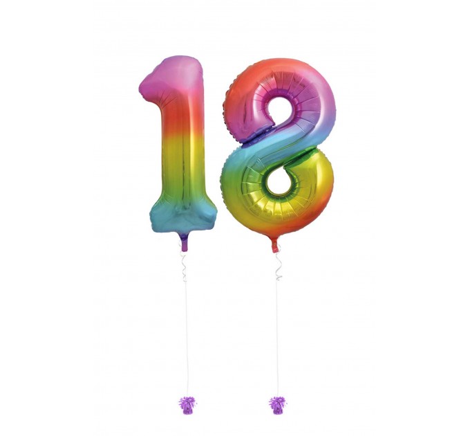 Zahlenballons 2er-Set  (ca. 86 cm) mit Heliumfüllung