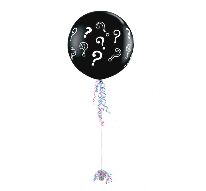 Riesenballon zur Gender Reveal (ca. 1 m) – Schwarzer Latexballon
