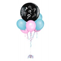 Gender Reveal Ballonbouquet (1 m + 6 Ballons) – Mit Heliumfüllung & Gewicht