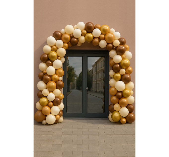 Ballongirlande (ab 1 m) – Beige/Braun/Gold