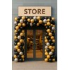 Ballongirlande 1 m – Schwarz/Gold/Silber