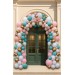 Ballongirlande 1 m – Rosa/Türkis/Gold für Events