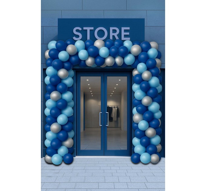 Ballongirlande 1 m – Hellblau/Blau/Silber
