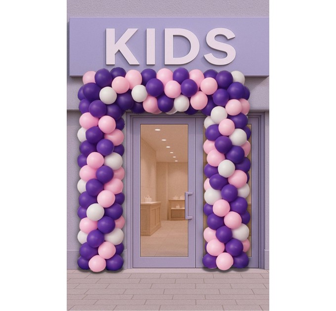 Ballongirlande ab 1 m – Lila/Rosa/Weiß