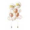 Ballonbouquet „Mr & Mrs“  (ca. 43 cm) – Hochzeitsballons in Roségold & Weiß