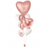 Ballonbouquet personalisiert (ca. 43 cm & 61 cm) – Roségold mit Herzballons