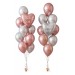 2 Ballonbouquets mit Wunschtext – Roségold & Silber (ca. 43 cm)