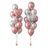 2 Ballonbouquets mit Wunschtext – Roségold & Silber (ca. 43 cm)