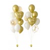 2 Ballonbouquets mit Wunschtext – Gold & Weiß (ca. 43 cm)