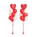 2 Ballonbouquets mit Wunschtext – Herzballons in Rot & Weiß (ca. 43 cm)