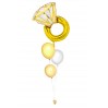 Ballonbouquet M – Verlobungsring (60x95 cm) Weiß-Gold