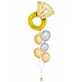 Ballonbouquet L – Verlobungsring (60x95 cm) Gold-Silber