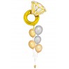 Ballonbouquet L – Verlobungsring (60x95 cm) Gold-Silber