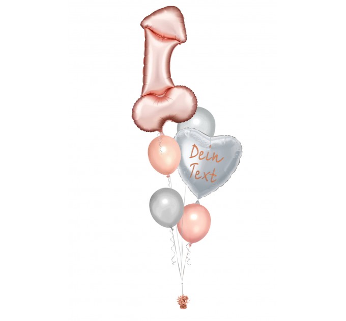 Ballonbouquet L – JGA-Set mit Wunschtext (ca. 55x112 cm)