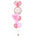 Ballonbouquet L – She said yes & Herz mit Wunschtext (ca. 41x72 cm)