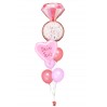 Ballonbouquet L – She said yes & Herz mit Wunschtext (ca. 41x72 cm)