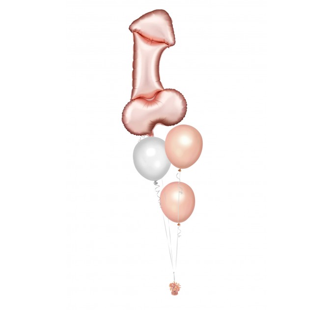 Ballonbouquet M – Junggesellenabschied mit XL-Folienballon (ca. 55x112 cm)