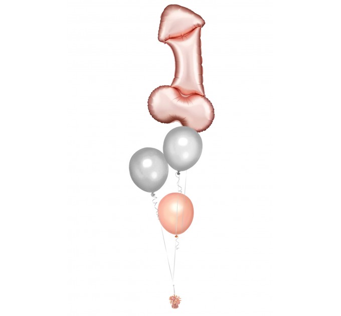 Ballonbouquet M – Junggesellenabschied mit XL-Folienballon (ca. 55x112 cm)