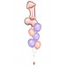 Ballonbouquet L – Junggesellenabschied Rosegold & Lila (ca. 55x112 cm)