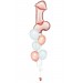 Ballonbouquet L – Junggesellenabschied Rosegold & Weiß (ca. 55x112 cm)