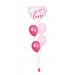 Ballonbouquets (5er-Set) – Herzballon „Love“ in Pink/Rosa