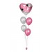 Ballonbouquets (5er-Set) – „I love you to the moon and back“ in Rosa/Silber