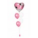 Ballonbouquets (5er-Set) – „I love you to the moon and back“ in Rosa/Weiß