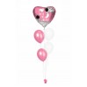 Ballonbouquets (5er-Set) – „I love you to the moon and back“ in Rosa/Weiß