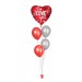 Ballonbouquets (5er-Set) – Herzballon „I love you“ in Rot/Silber