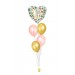 Ballonbouquets (5er-Set) – „I Love You“ mit tropischem Herzballon