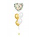 Ballonbouquets (5er-Set) – Tropisches „I Love You“-Design mit Gold und Weiß