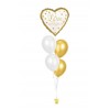 Ballonbouquets (5er-Set) – Elegantes „Love Always & Forever“-Design in Gold und Weiß