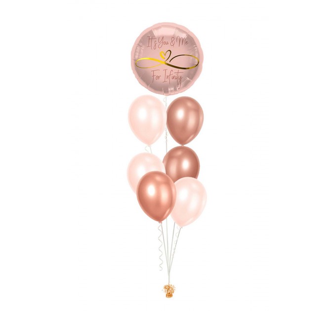 Ballonbouquets (5er-Set) – „It’s You & Me for Infinity“ mit Konfetti