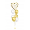 Ballonbouquets – Tropisches „I Love You“-Design mit Gold und Weiße