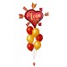 Ballonbouquet L – Love You Herz mit Pfeilen (86x71 cm)