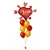 Ballonbouquet L – Love You Herz mit Pfeilen (86x71 cm)